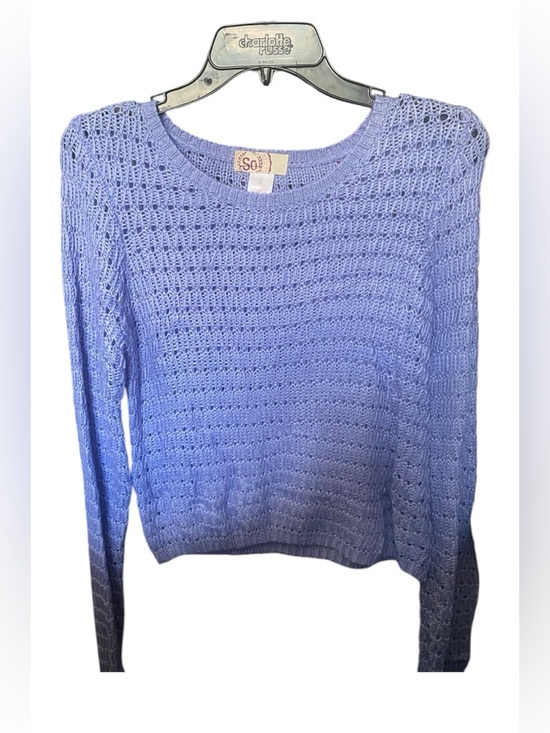 Sweaters - SO Light Blue Open-Knit Crewneck Sweater